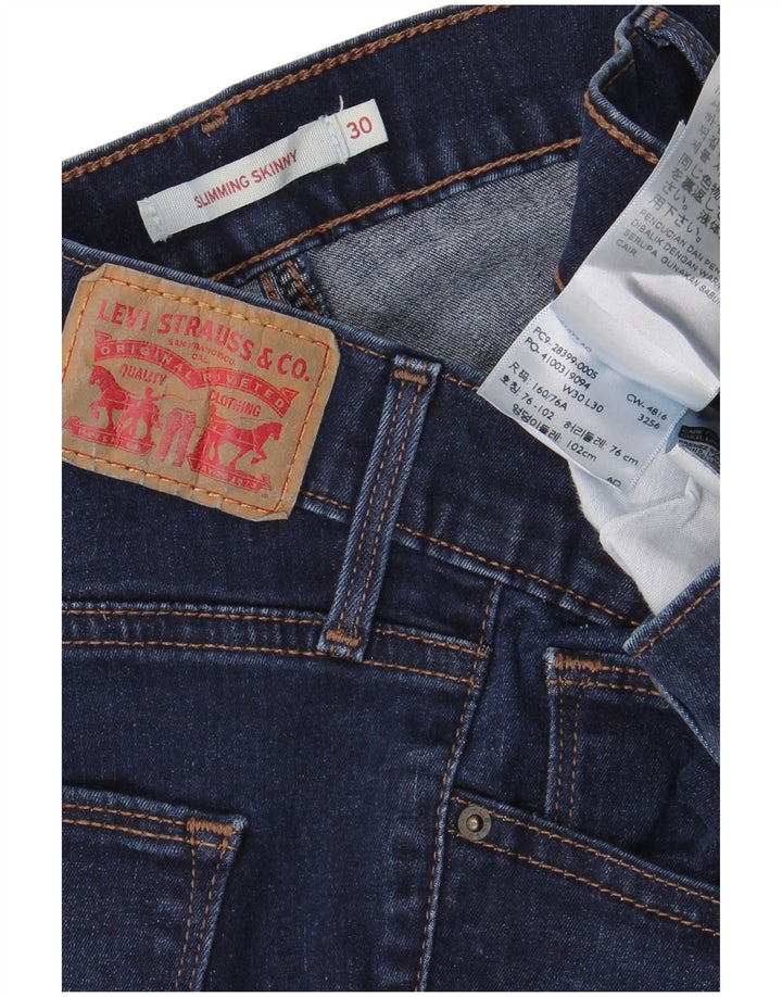 Calça jeans skinny feminina LEVI'S W30 L30 algodão azul marinho