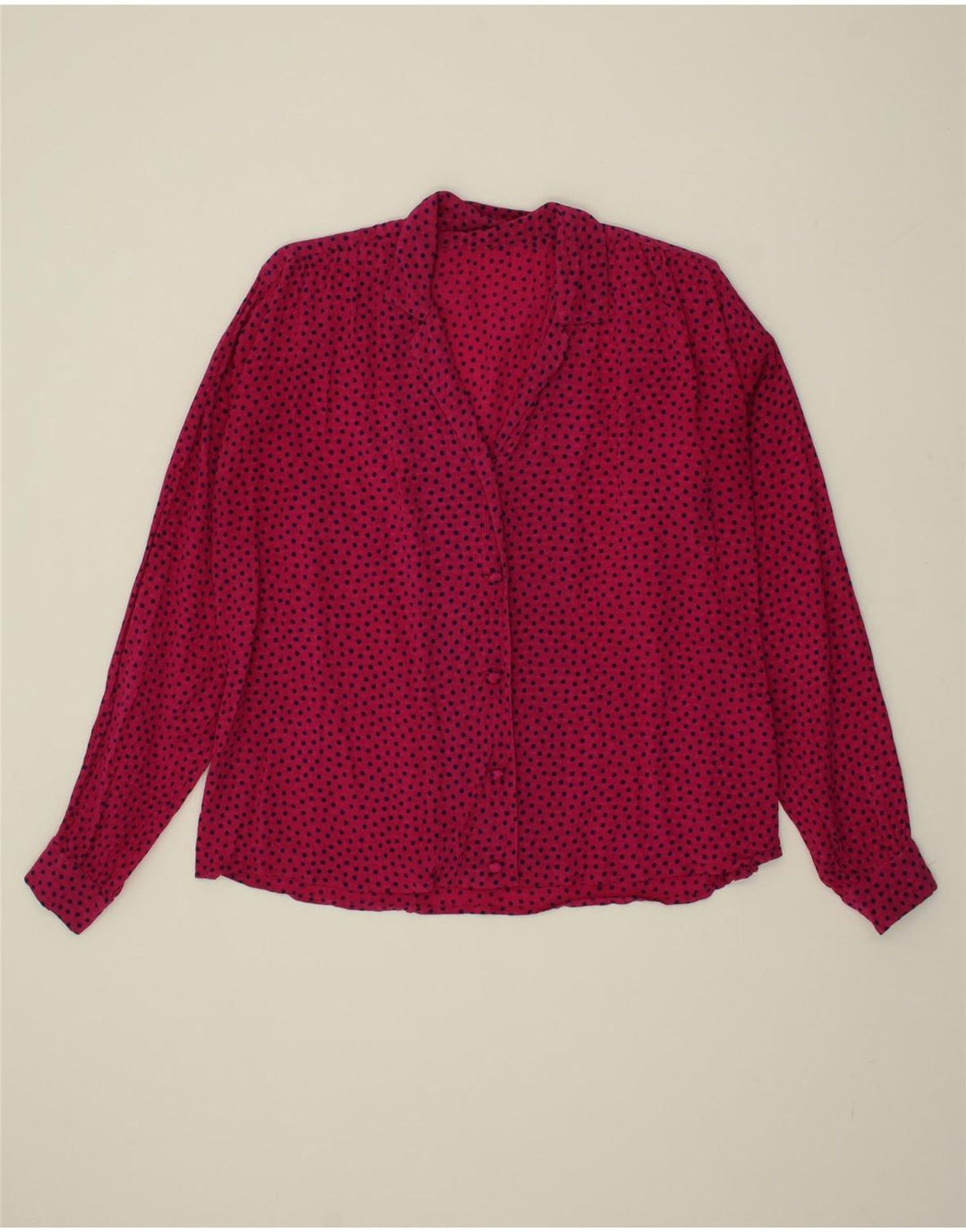 VINTAGE Womens Shirt Blouse UK 18 XL Pink Polka Dot Vintage Vintage and Second-Hand Vintage from Messina Hembry 