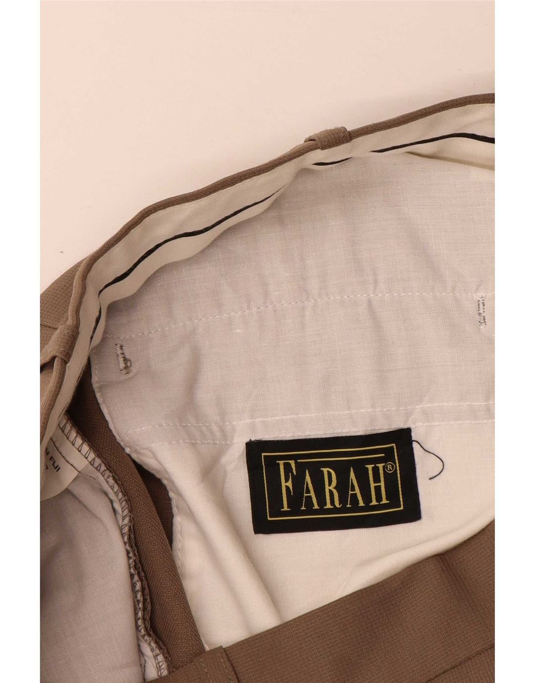 Calça Chino Masculina Farah Pegged W38 L31 Poliéster Bege