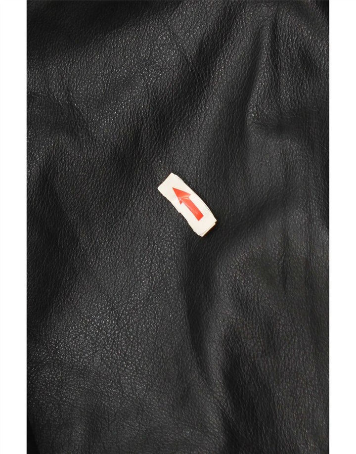 Jaqueta de couro masculina vintage UK 42 XL preta