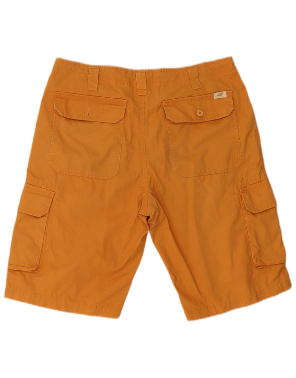 Shorts cargo masculino vintage IT 46 pequeno W32 algodão laranja
