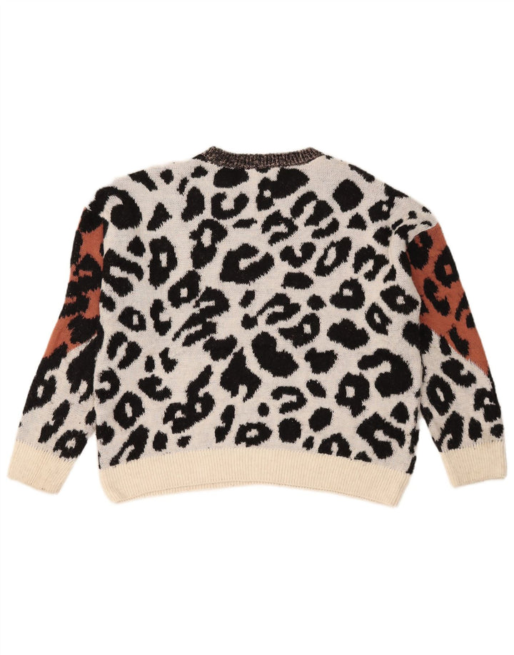 Suéter feminino Marks & Spencer com gola canoa e gola redonda Reino Unido 14 médio multicolo