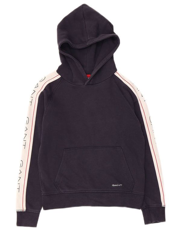 Gant Boys Graphic Hoodie Jumper 9-10 Years Navy Blue Colourblock Cotton