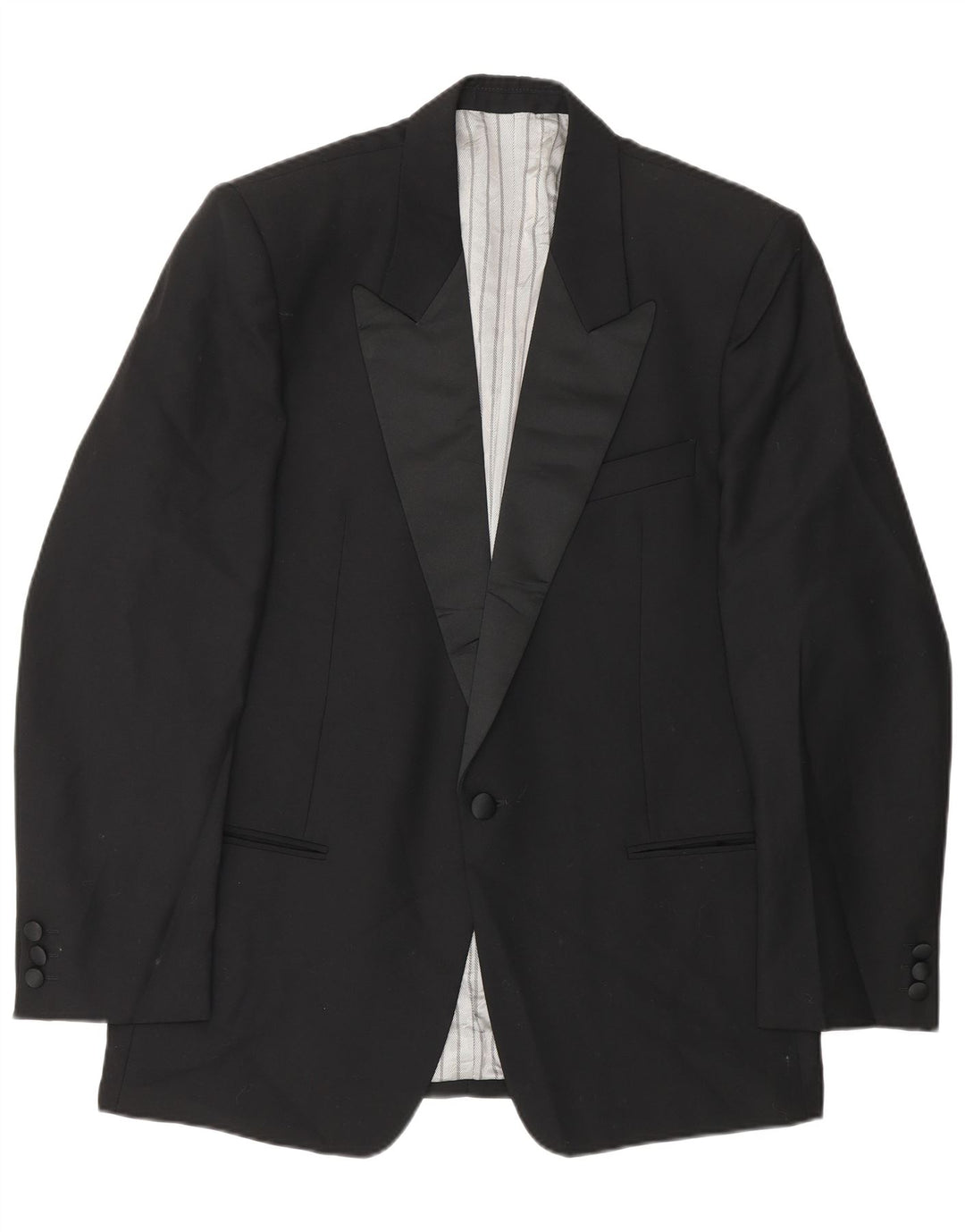 Jaqueta blazer masculina vintage com 1 botão IT 48 lã preta média