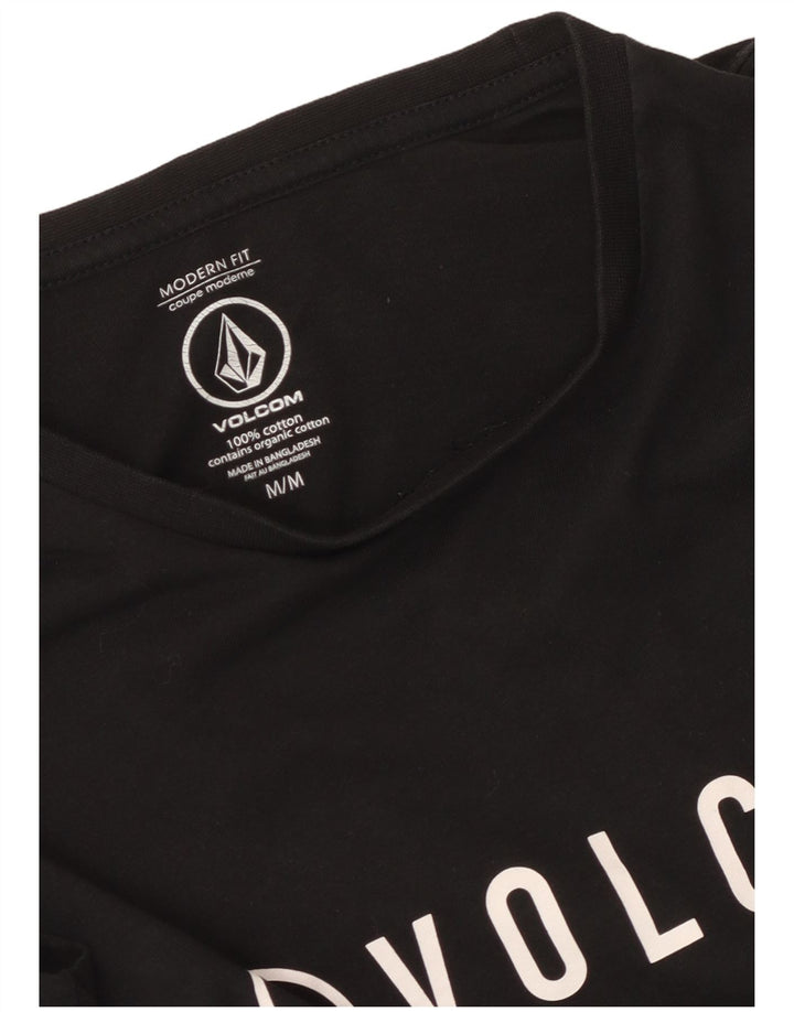 Camiseta masculina Volcom Modern Fit Graphic Top Médio Algodão Preto