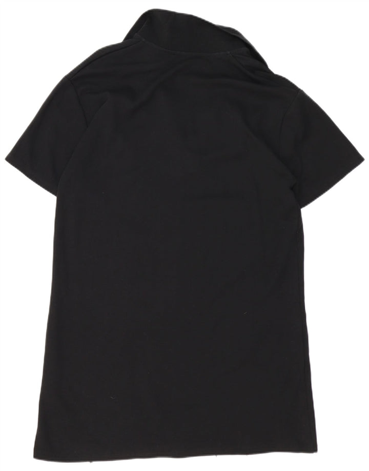 Vestido polo feminino Zara UK 16 grande algodão preto