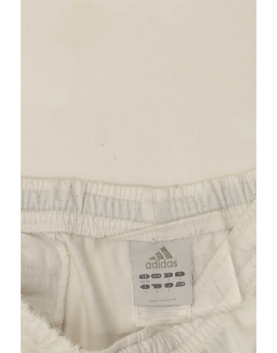 Calças de treino masculinas Adidas UK 38/40 poliéster branco médio