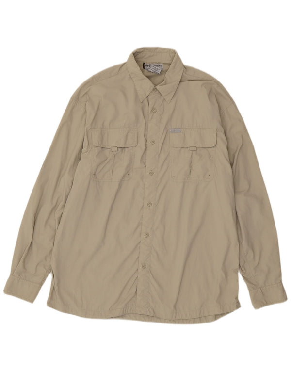 Camisa masculina Columbia XL bege nylon