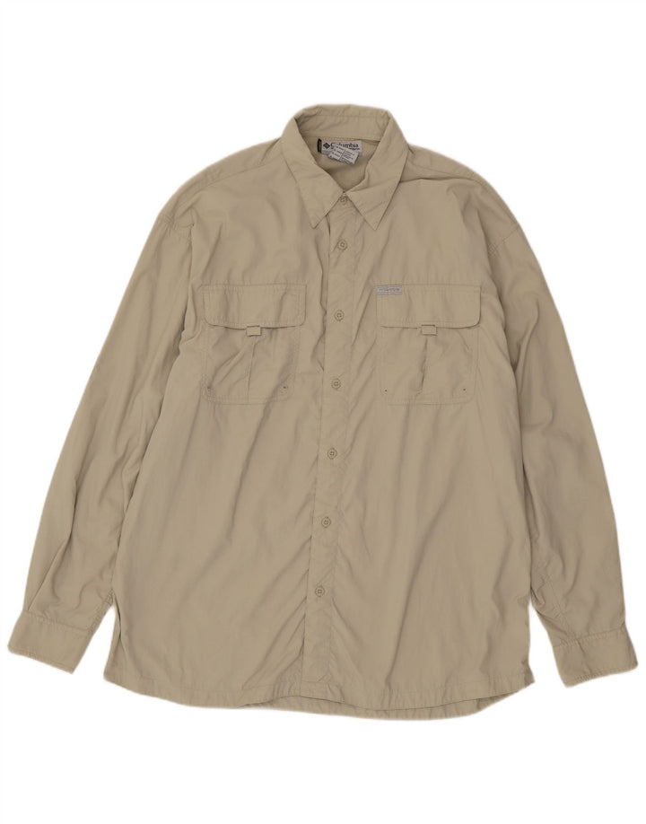 Camisa masculina Columbia XL bege nylon