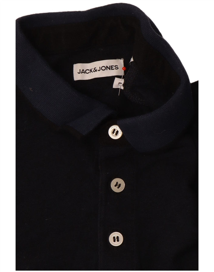 Camisa polo masculina Jack & Jones grande bloco colorido azul marinho