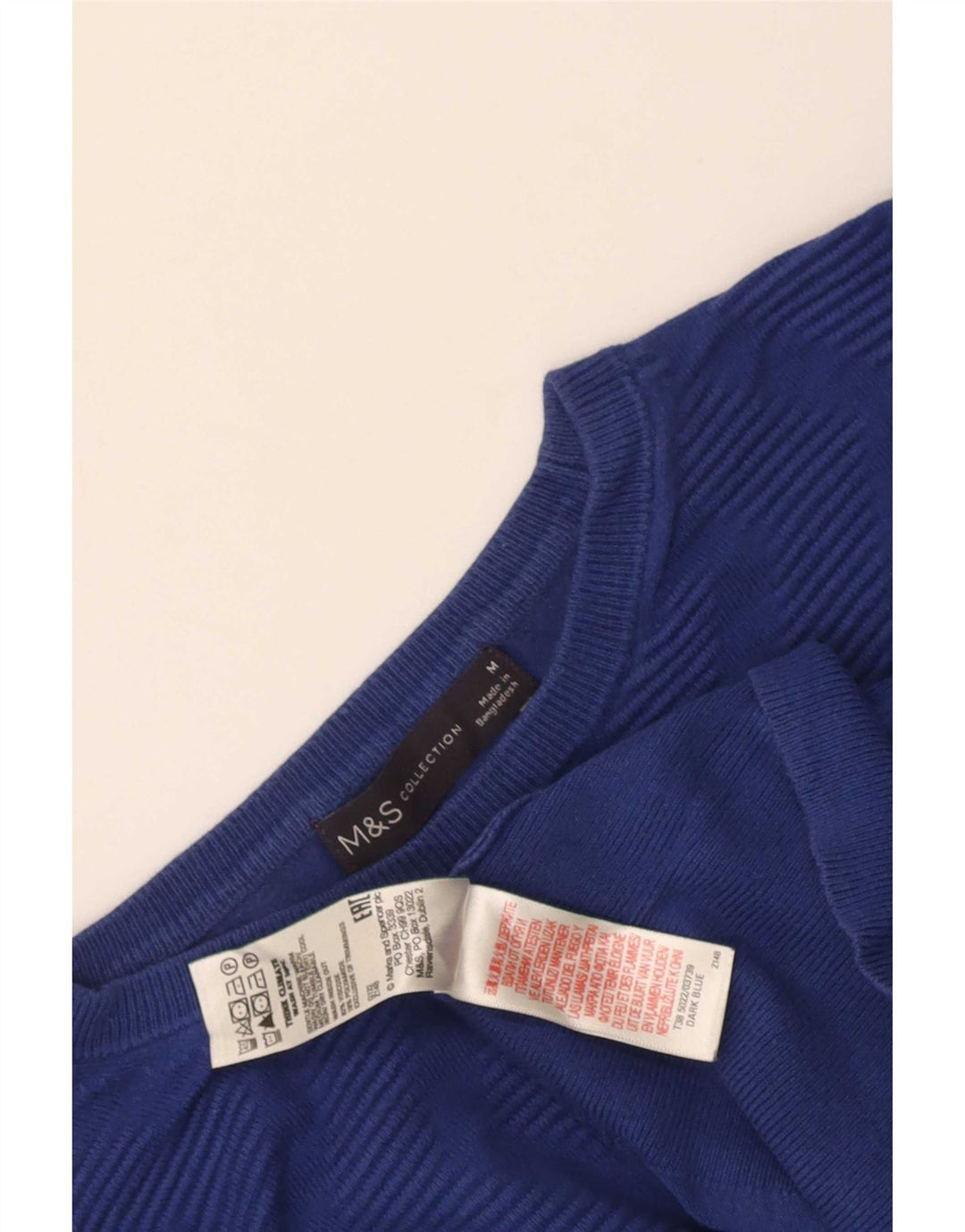 Suéter feminino Marks & Spencer com gola canoa Reino Unido 12 médio azul marinho