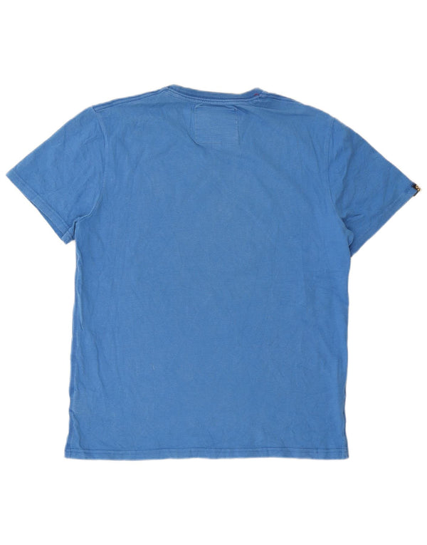 Camiseta gráfica masculina Superdry Top 2XL algodão azul