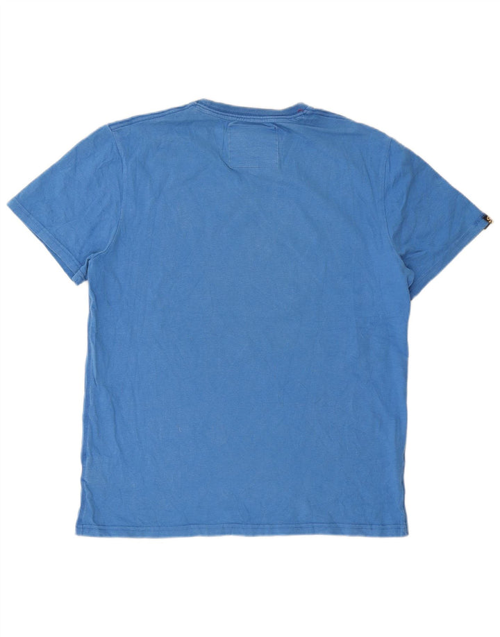 Camiseta gráfica masculina Superdry Top 2XL algodão azul