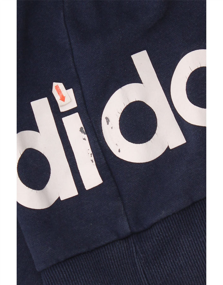 Adidas masculino gráfico moletom jumper 2XL azul marinho colorblock algodão