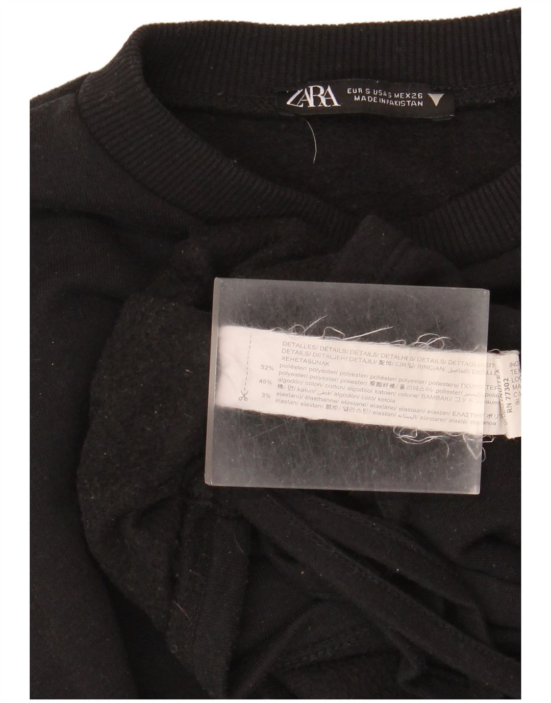 Zara moletom feminino jumper UK 10 pequeno poliéster preto