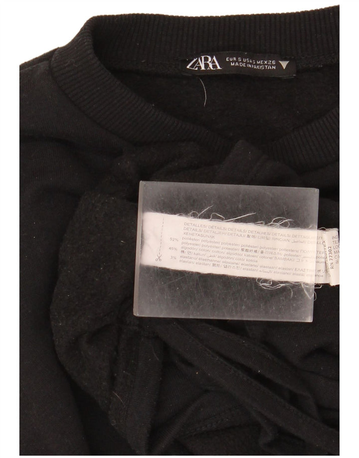 Zara moletom feminino jumper UK 10 pequeno poliéster preto
