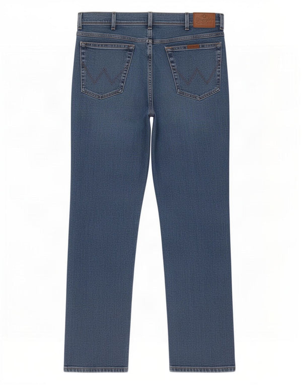 Wrangler Mens Regular Fit Jeans Reta W38 L34 Azul Algodão