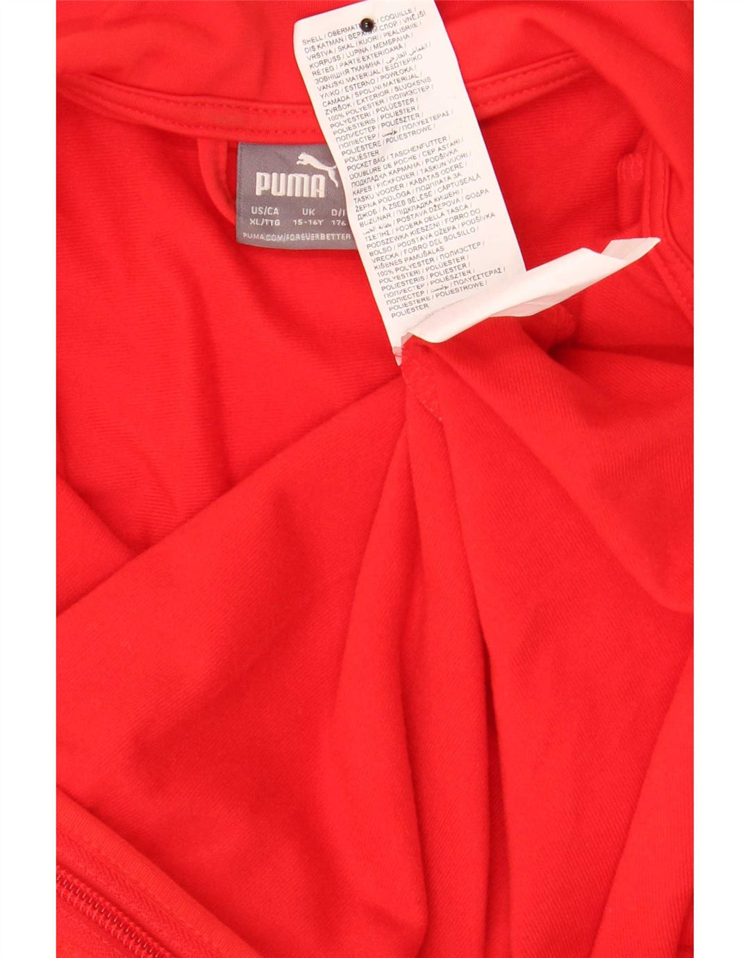 Jaqueta Puma Meninos Treino Top 15-16 Anos Vermelho Colorblock Poliéster