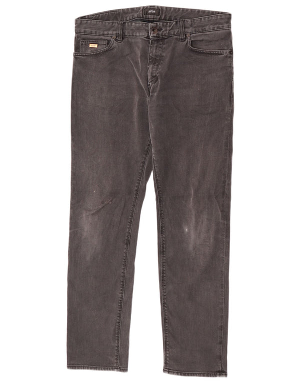 Hugo Boss Masculino Maine Regular Fit Jeans Reto W34 L30 Cinza