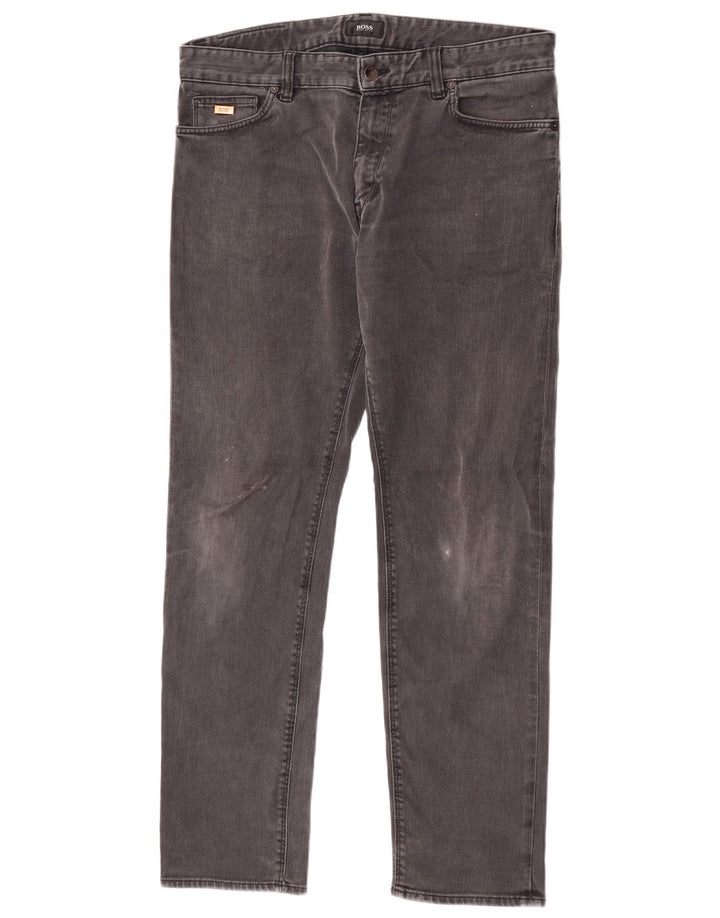 Hugo Boss Masculino Maine Regular Fit Jeans Reto W34 L30 Cinza