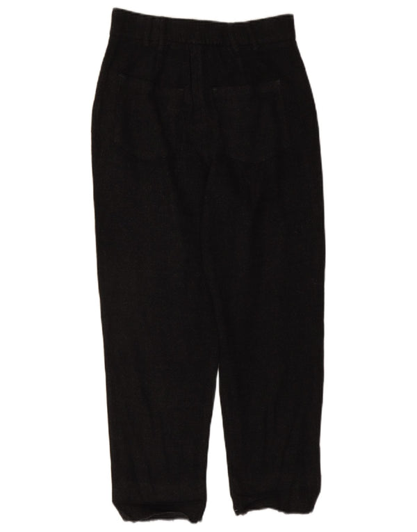 Zara Calça feminina casual cintura alta com pregas XS W24 L25 preta
