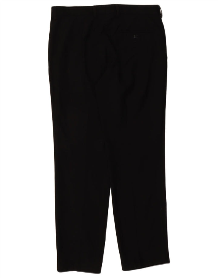 Calça masculina de terno reto Marks & Spencer W32 L29 preta