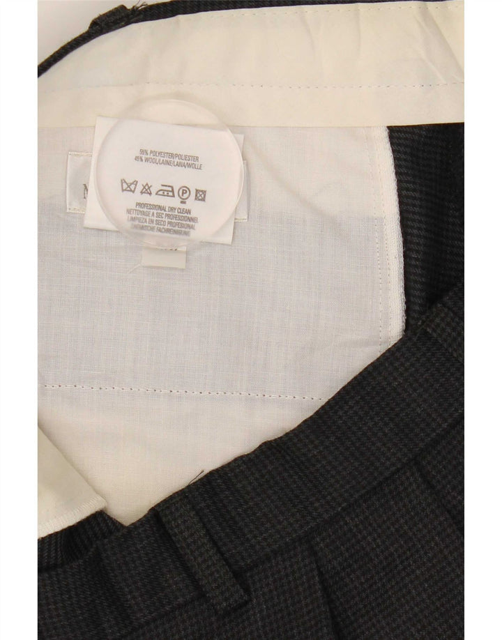 Calça masculina de terno Marks & Spencer W38 L31 cinza Houndstooth