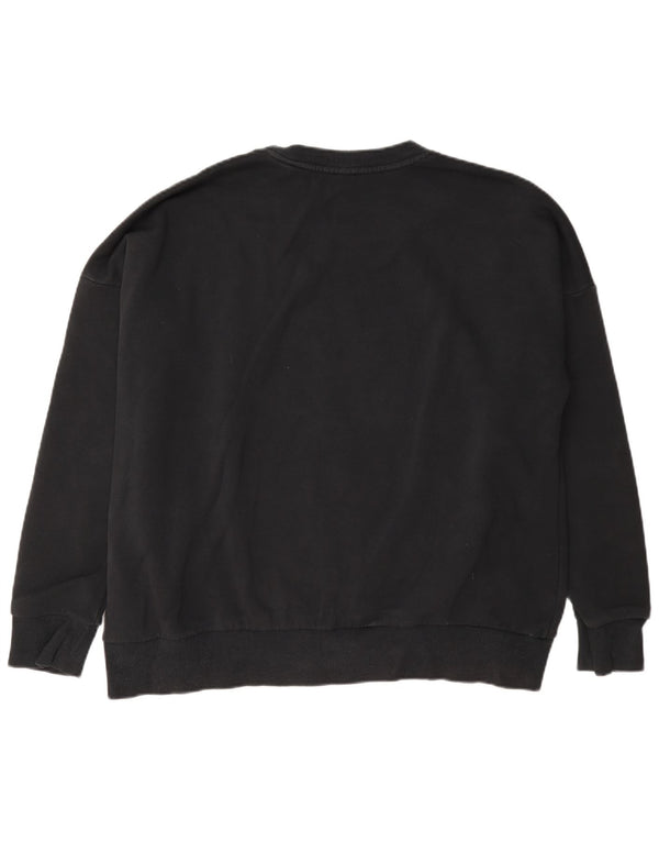 Adidas feminino gráfico moletom jumper UK 20/22 XL algodão preto