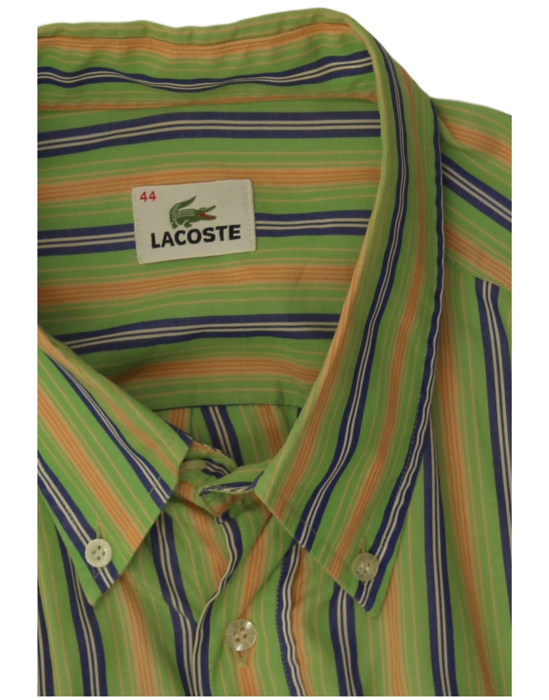 Camisa masculina Lacoste tamanho 44 XL listrada verde