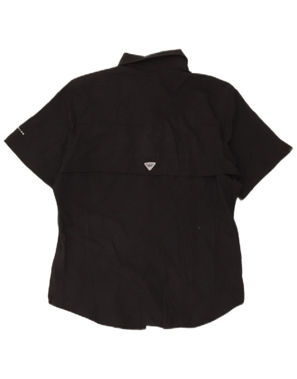 Camisa feminina de manga curta Columbia Omni-Shade Reino Unido 14 poliéster preto médio