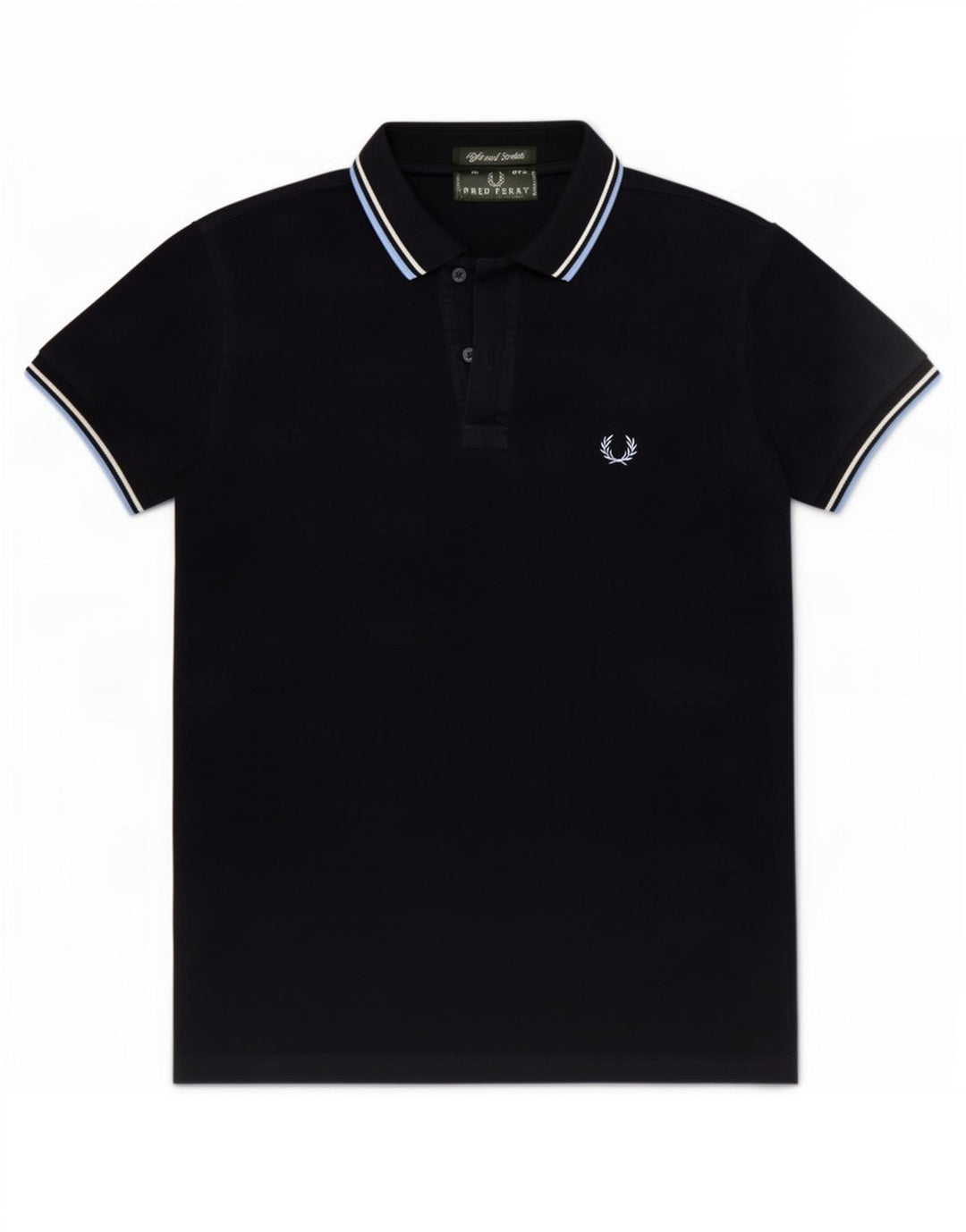 Camisa pólo masculina Fred Perry pequena algodão azul marinho