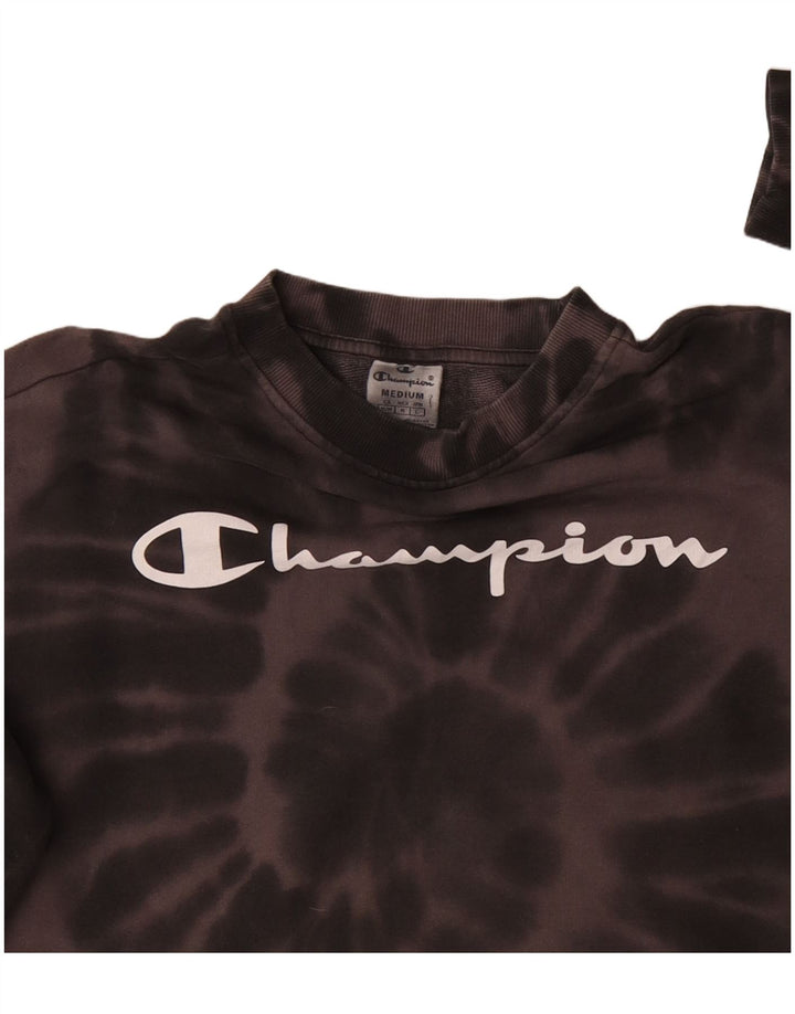 CHAMPION Suéter feminino cropped com estampa gráfica Reino Unido 14 médio marrom tie-dye