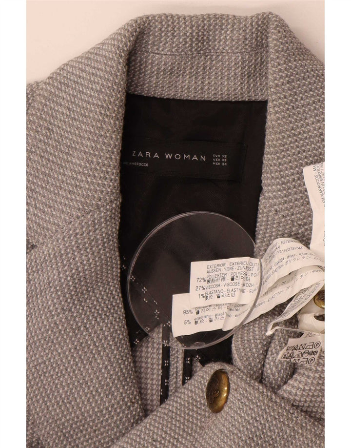 Jaqueta blazer feminina Zara com 1 botão Reino Unido 6 XS cinza poliéster
