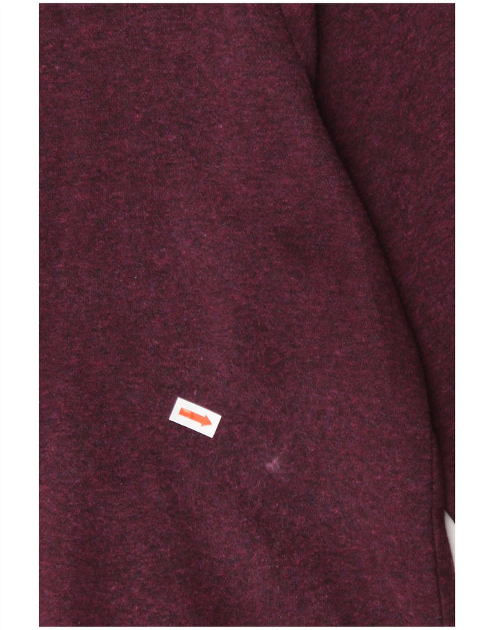NIKE Womens Tracksuit Top Jacket UK 10 Pequeno Borgonha Algodão