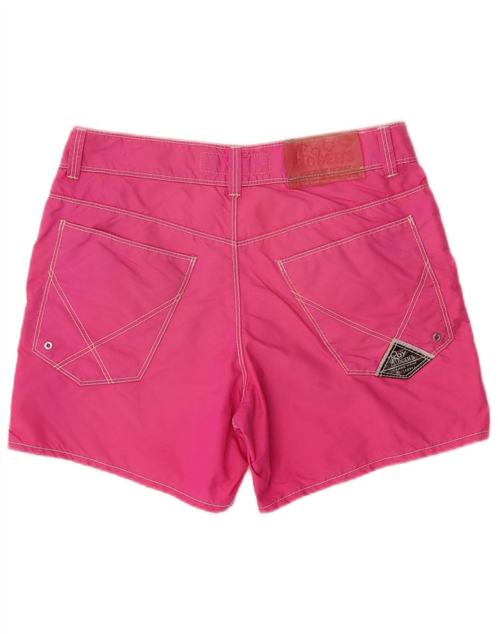 Shorts de natação masculino Roy Rogers Seven Bell médio rosa nylon