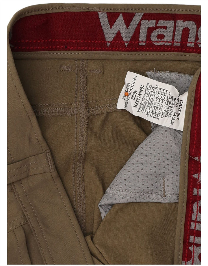 Calça cargo reta masculina WRANGLER W40 L32 cáqui nylon