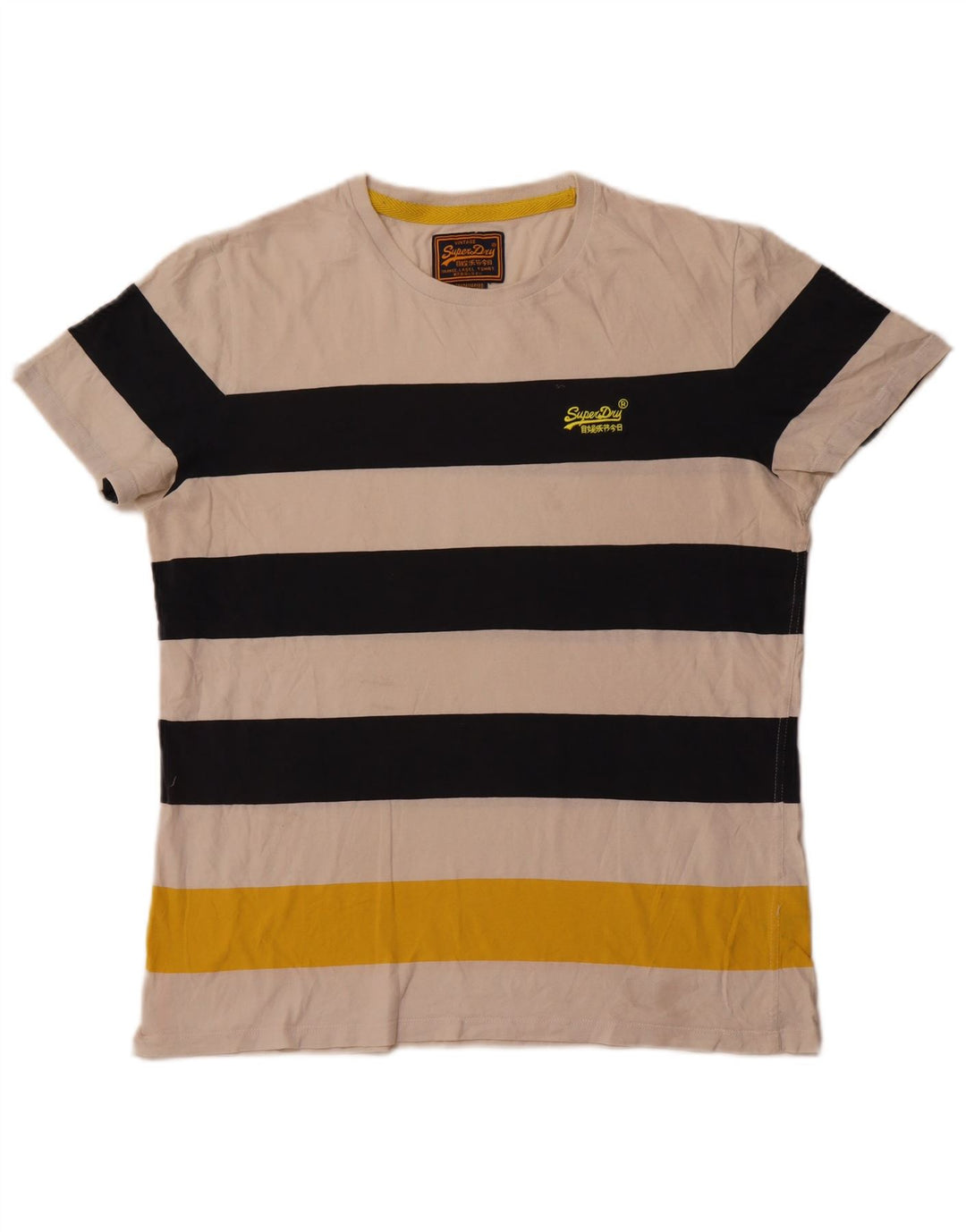 Camiseta masculina Superdry Top 2XL algodão listrado branco