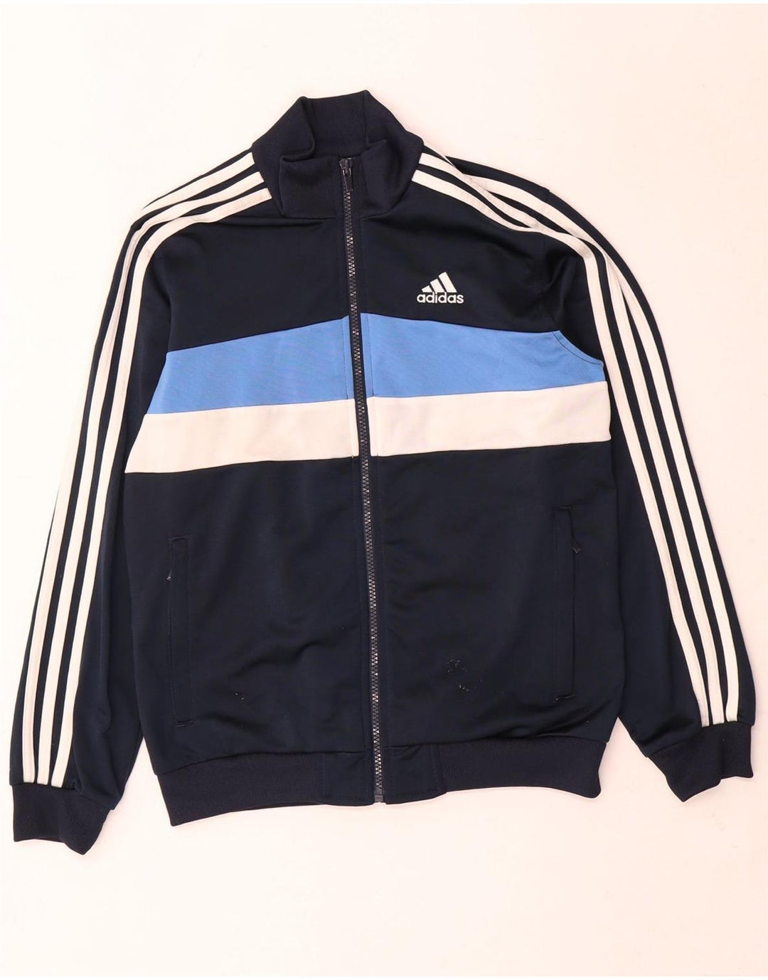 Jaqueta Adidas Meninos Treino Top 11-12 Anos Azul Marinho Colorblock