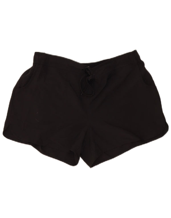 Shorts esportivos femininos do armazém da montanha poliéster preto grande Reino Unido 16