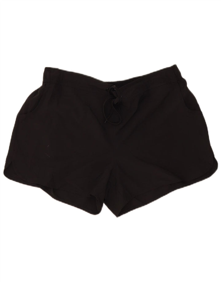 Shorts esportivos femininos do armazém da montanha poliéster preto grande Reino Unido 16