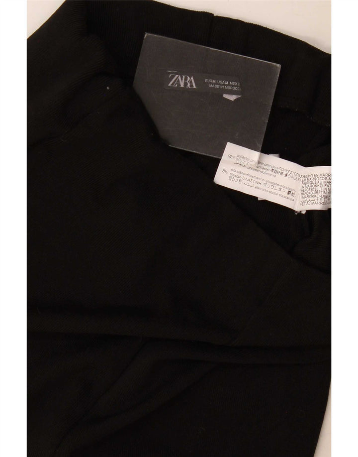 Leggings femininas Zara UK 12 poliéster preto médio