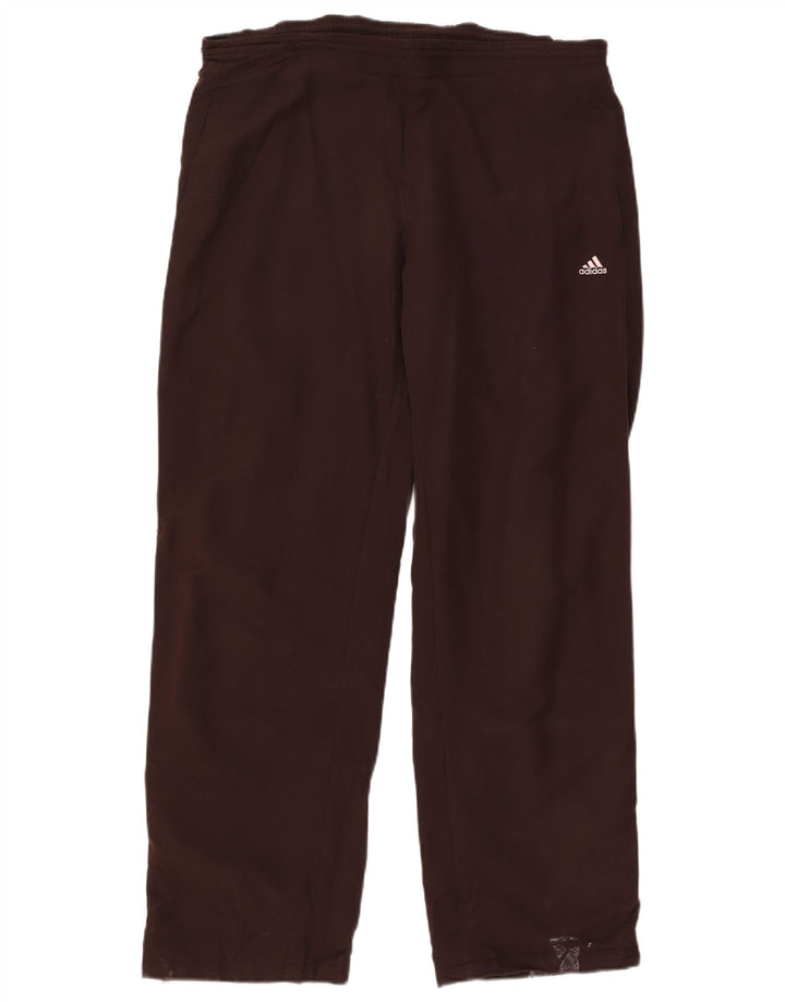 Calças de treino femininas ADIDAS UK 14 poliéster marrom médio