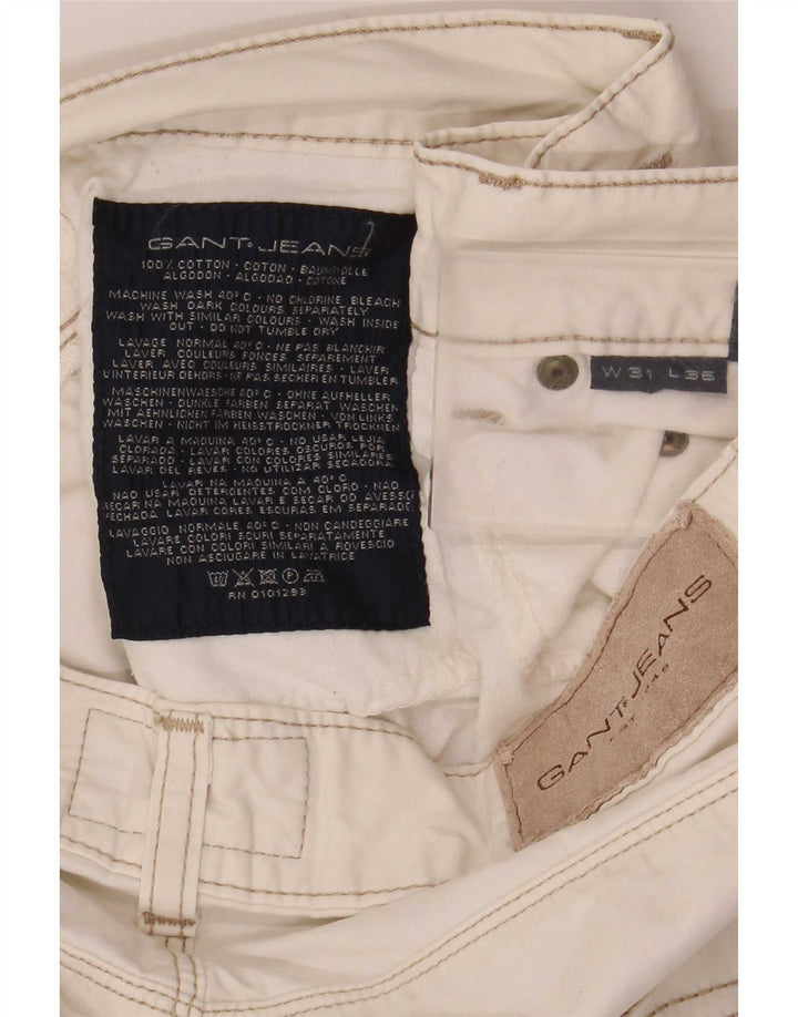 Jeans retos masculinos Gant W31 L33 algodão branco