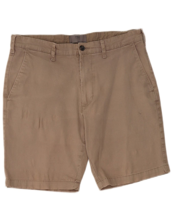 Shorts chino masculino Marks & Spencer W32 algodão cinza médio