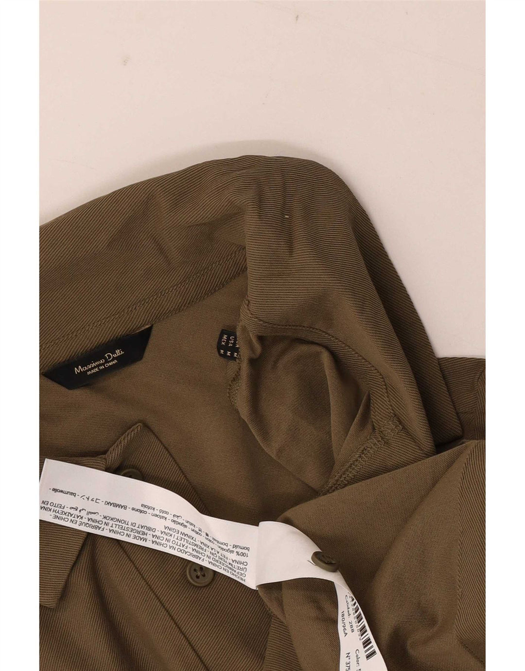 Camisa polo masculina Massimo Dutti de algodão cáqui médio