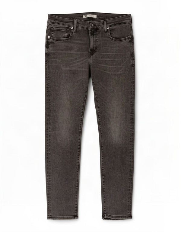Zara Mens Skinny Jeans EU 42 Grande W32 L30 Cinza Algodão