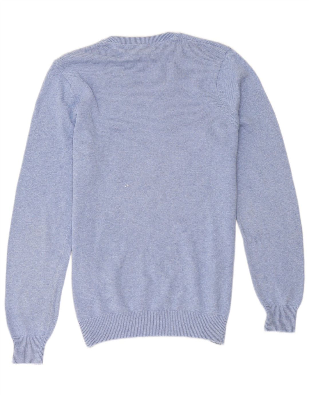 Suéter masculino Marks & Spencer com decote em V, pequeno, azul, algodão