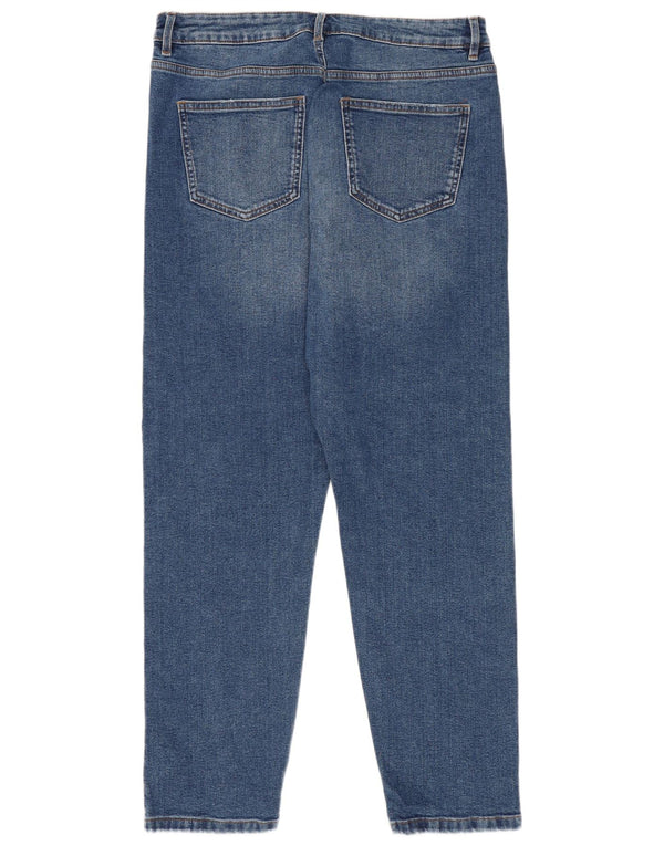 Marks & Spencer Womens Mom Regular Tapered Jeans UK 14 Medium W30 L28 Blue
