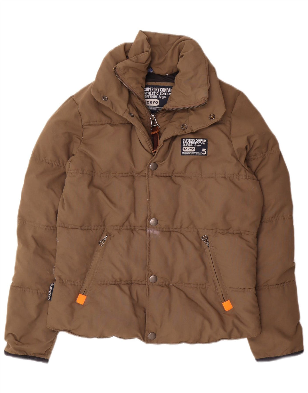 Jaqueta acolchoada feminina Superdry UK 14 nylon bege médio