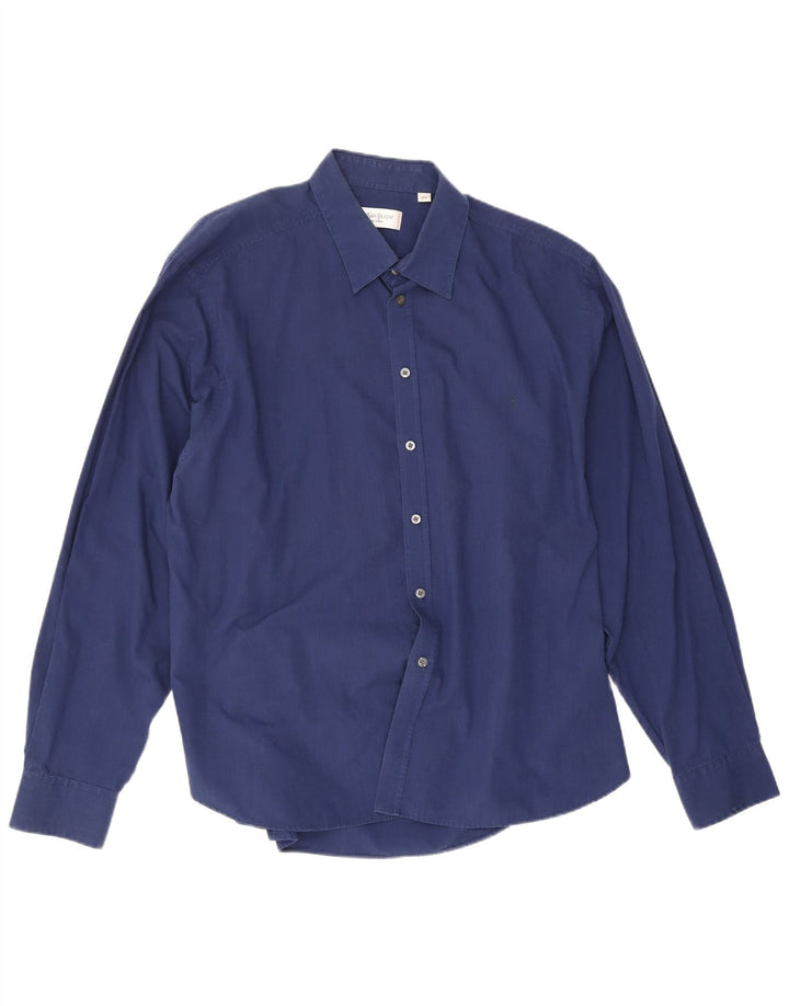 Camisa masculina Yves Saint Laurent 2XL algodão azul marinho
